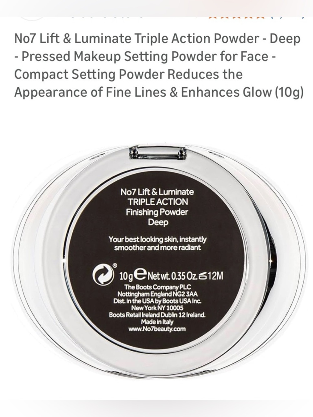 No7 Deep, Lift & Luminate, Translucent Setting Powder, NIB - Picture 2 of 5